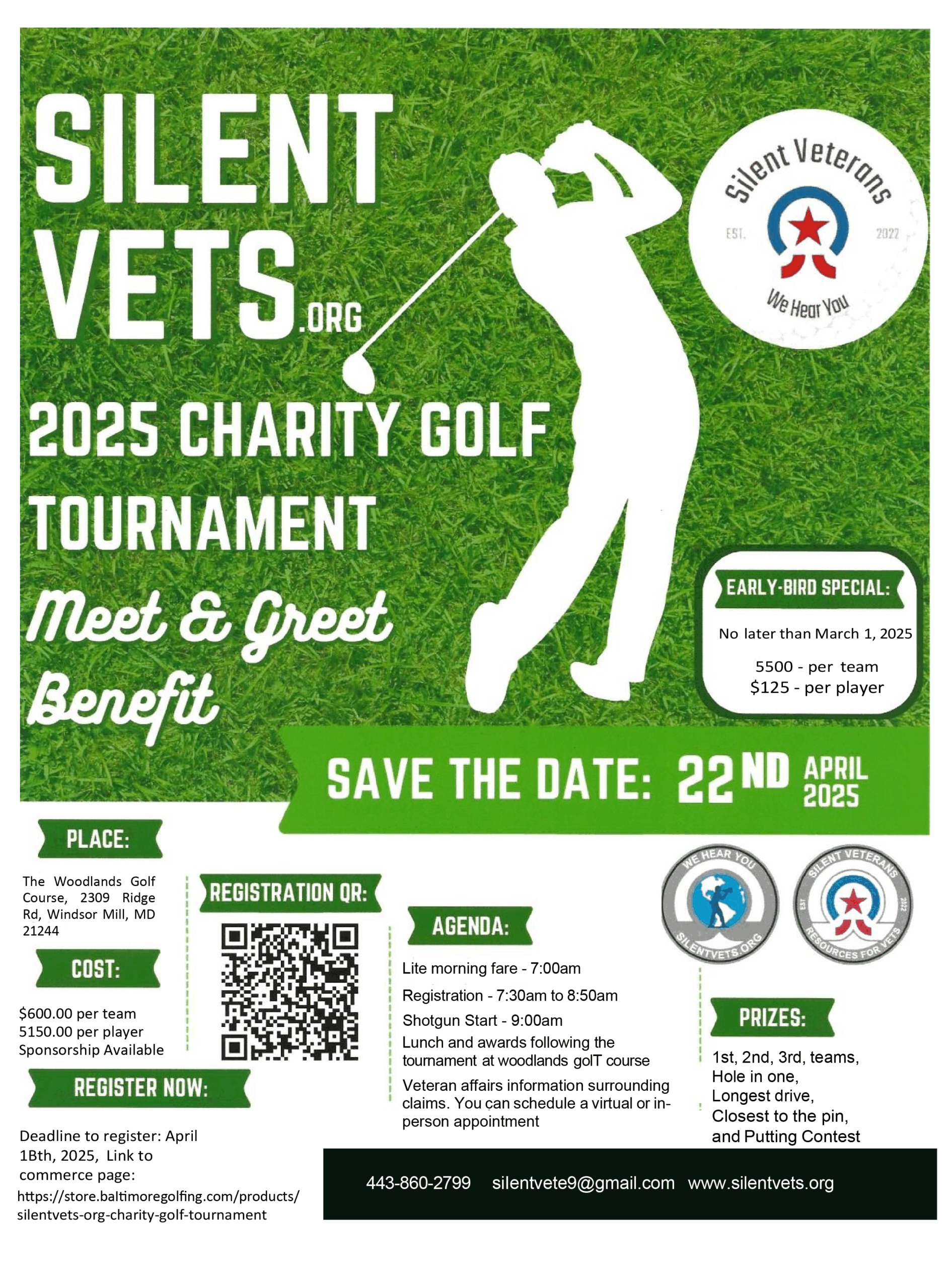 A poster for the 2 0 2 5 charity golf tournament.