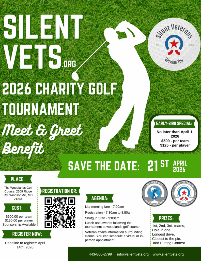 Charity golf tournament flyer, April 2026.